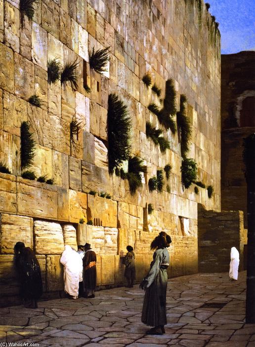 Wikioo.org - The Encyclopedia of Fine Arts - Painting, Artwork by Jean Léon Gérôme - Solomon's Wall, Jerusalem (also known as The Wailing Wall)