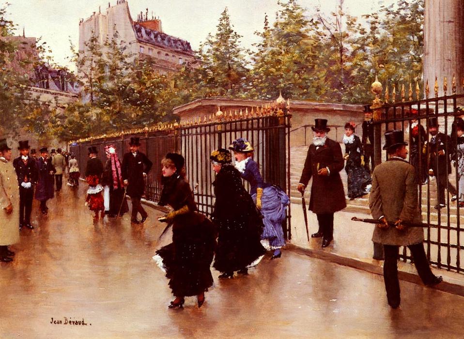 WikiOO.org - 백과 사전 - 회화, 삽화 Jean Georges Béraud - Sortant de la Madeleine, Paris
