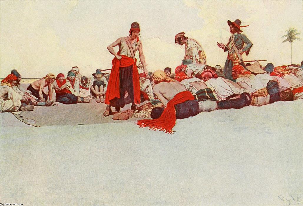 Wikioo.org - The Encyclopedia of Fine Arts - Painting, Artwork by Howard Pyle - So the Treasure Was Divided