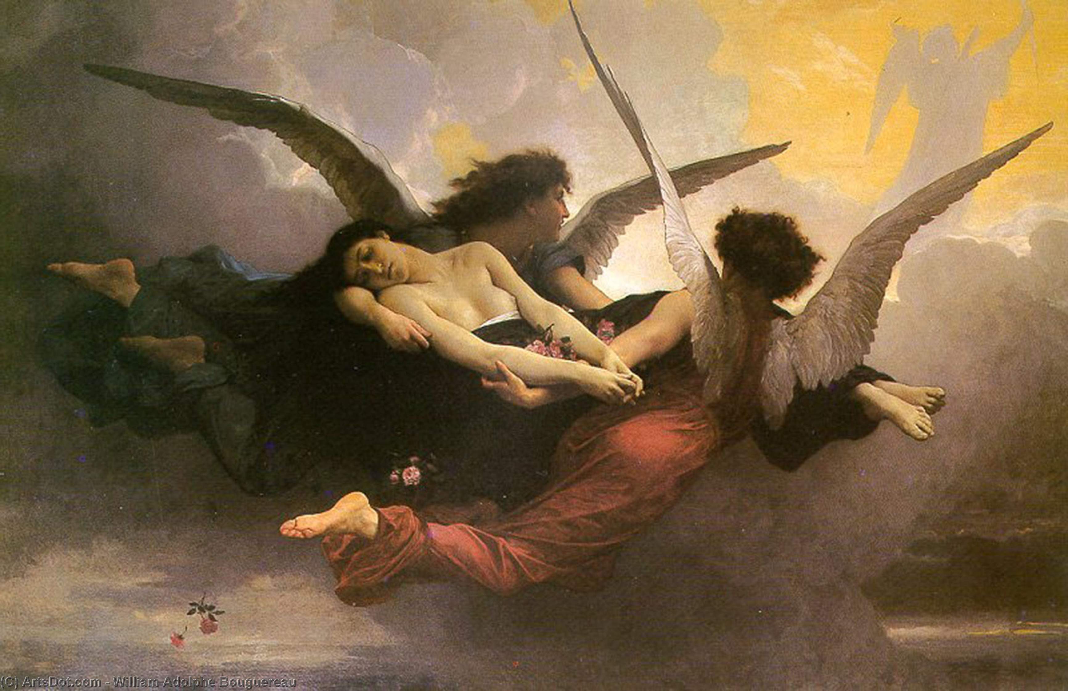 Wikioo.org - Die Enzyklopädie bildender Kunst - Malerei, Kunstwerk von William Adolphe Bouguereau - Ein seele  gebracht  auf  Himmel