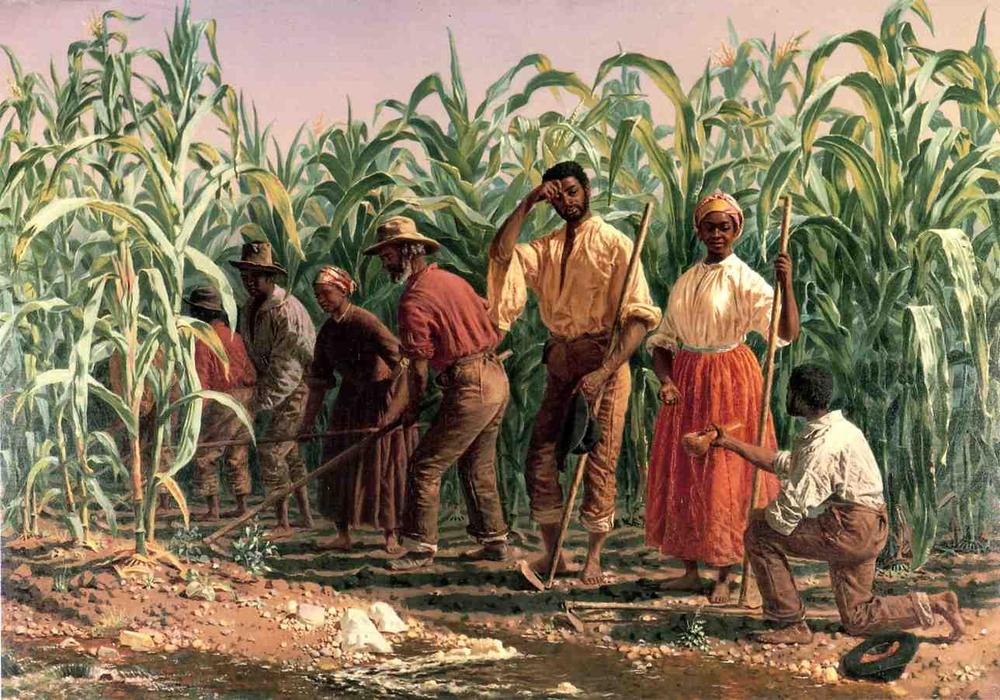 Wikioo.org - The Encyclopedia of Fine Arts - Painting, Artwork by Thomas Waterman Wood - A Southern Cornfield, Nashville, Tennessee
