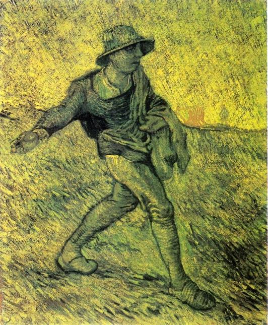 WikiOO.org – 美術百科全書 - 繪畫，作品 Vincent Van Gogh - 播种者 后  小米