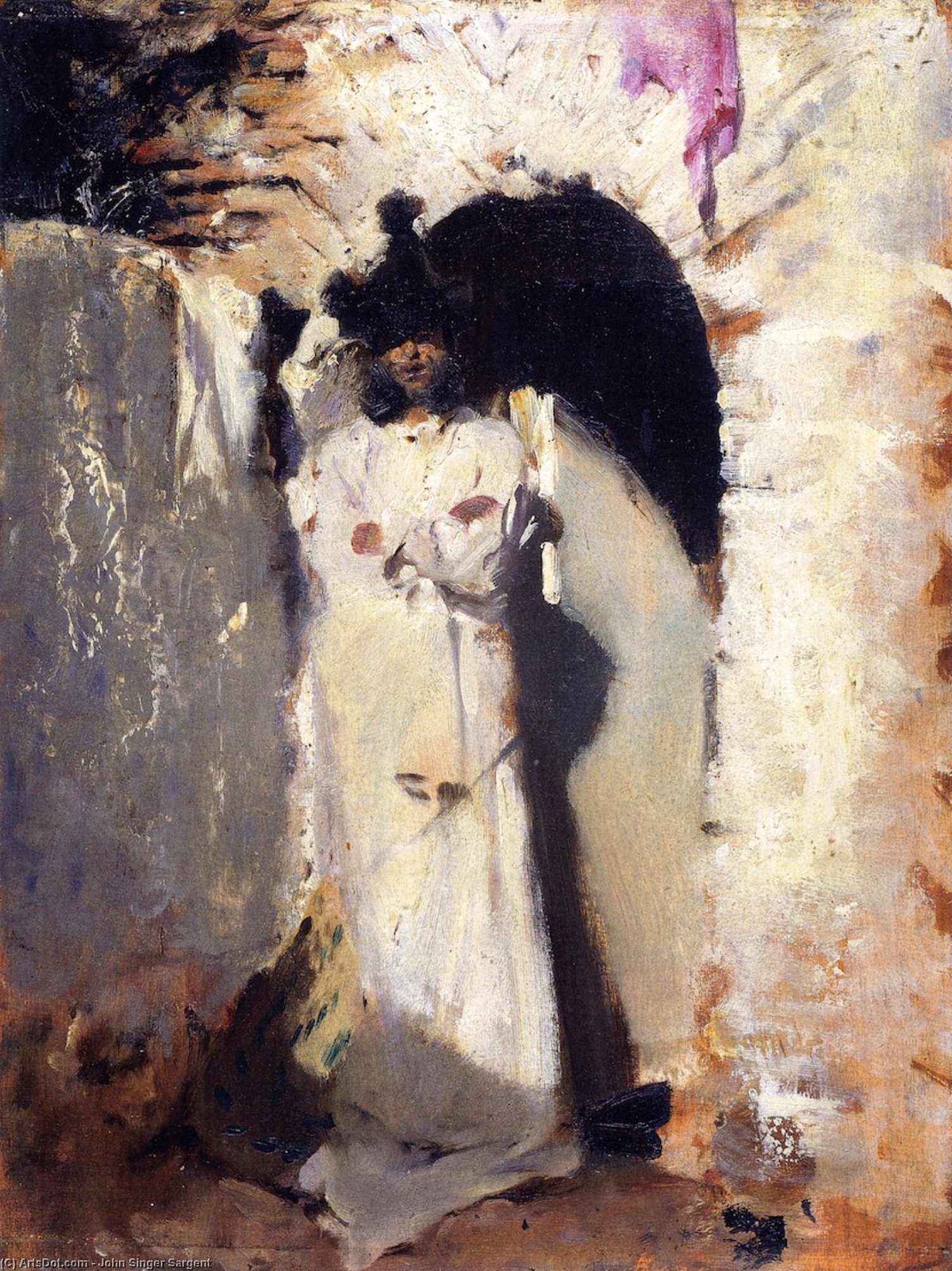 Wikioo.org - The Encyclopedia of Fine Arts - Painting, Artwork by John Singer Sargent - A Spanish Figure (also known as Landscape with Hills)