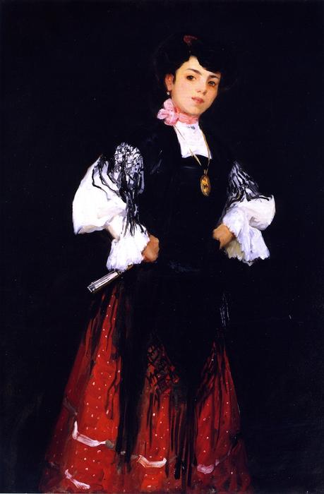 Wikioo.org - The Encyclopedia of Fine Arts - Painting, Artwork by Robert Henri - Spanish Girl of Madrid (Una Chula)