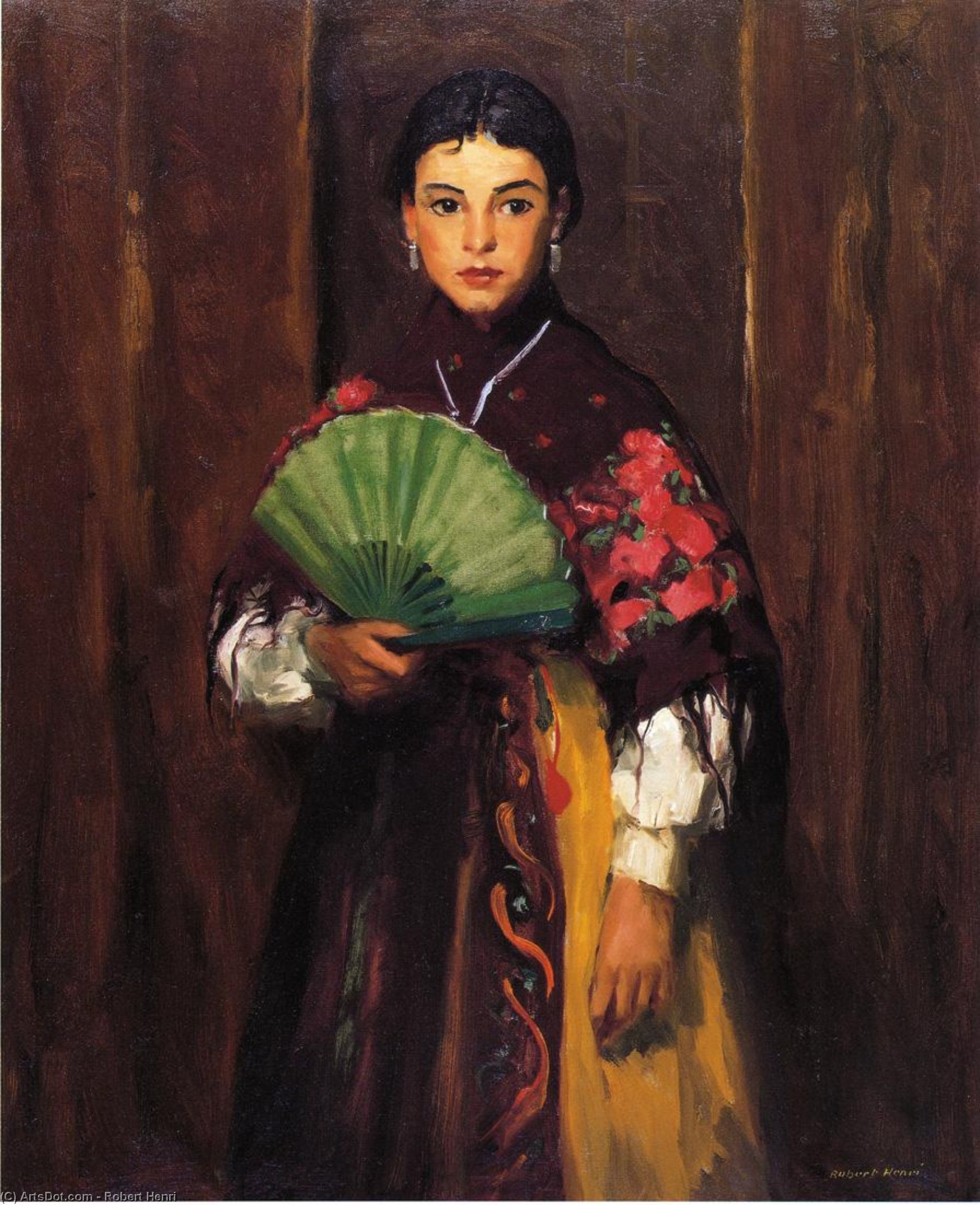WikiOO.org – 美術百科全書 - 繪畫，作品 Robert Henri -  西班牙  女孩 的 塞戈维亚 ( 也被称为  农民  女孩 的 塞戈维亚 )