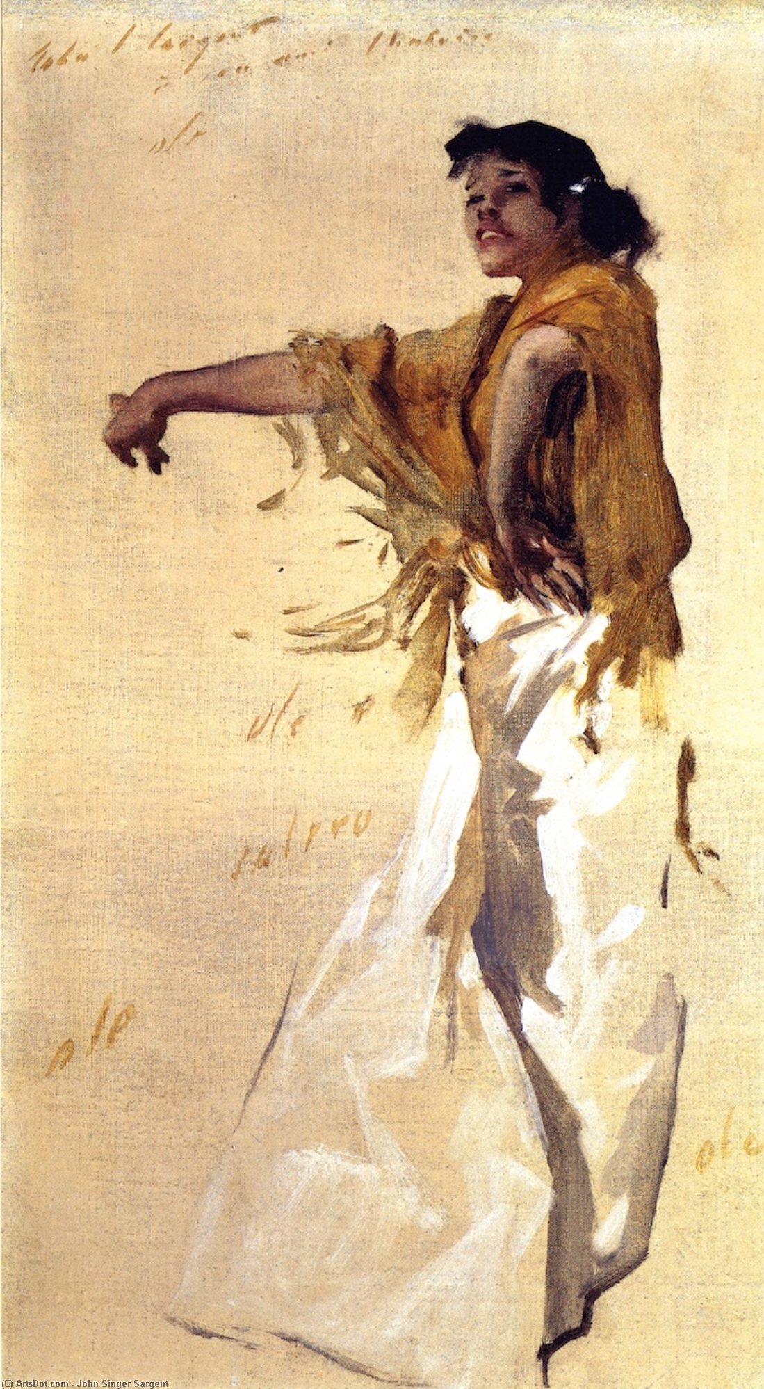 Wikioo.org - The Encyclopedia of Fine Arts - Painting, Artwork by John Singer Sargent - Spanish Gypsy Dancer
