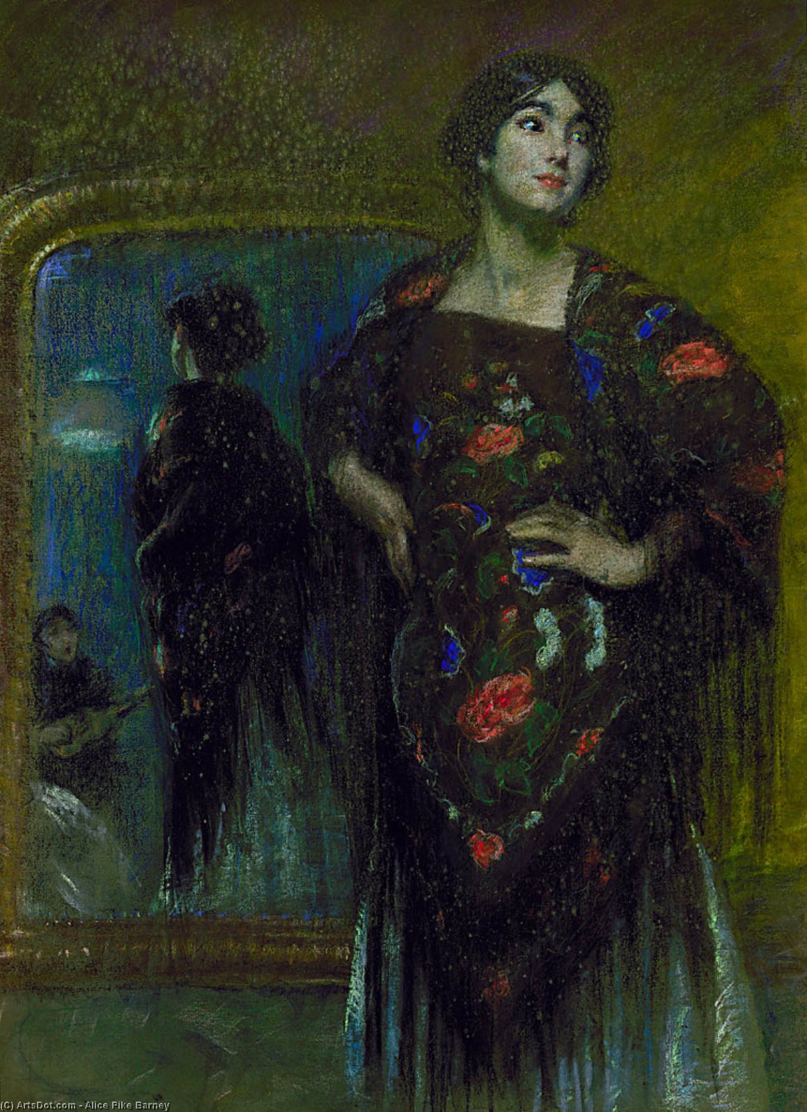 WikiOO.org - Encyclopedia of Fine Arts - Målning, konstverk Alice Pike Barney - The Spanish Shawl