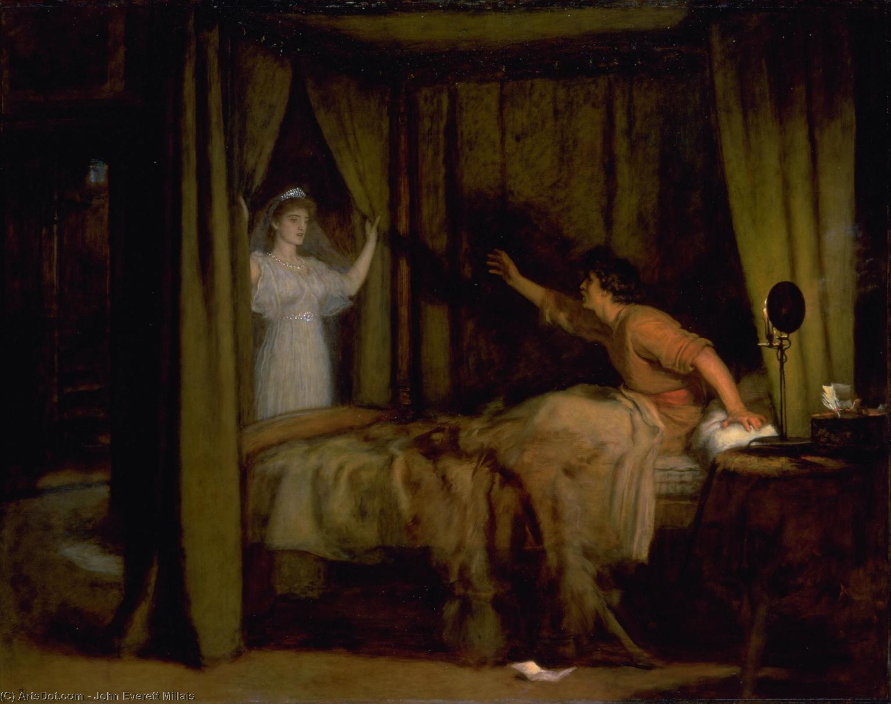 WikiOO.org - Encyclopedia of Fine Arts - Maľba, Artwork John Everett Millais - Speak! Speak! (also known as Apparition)