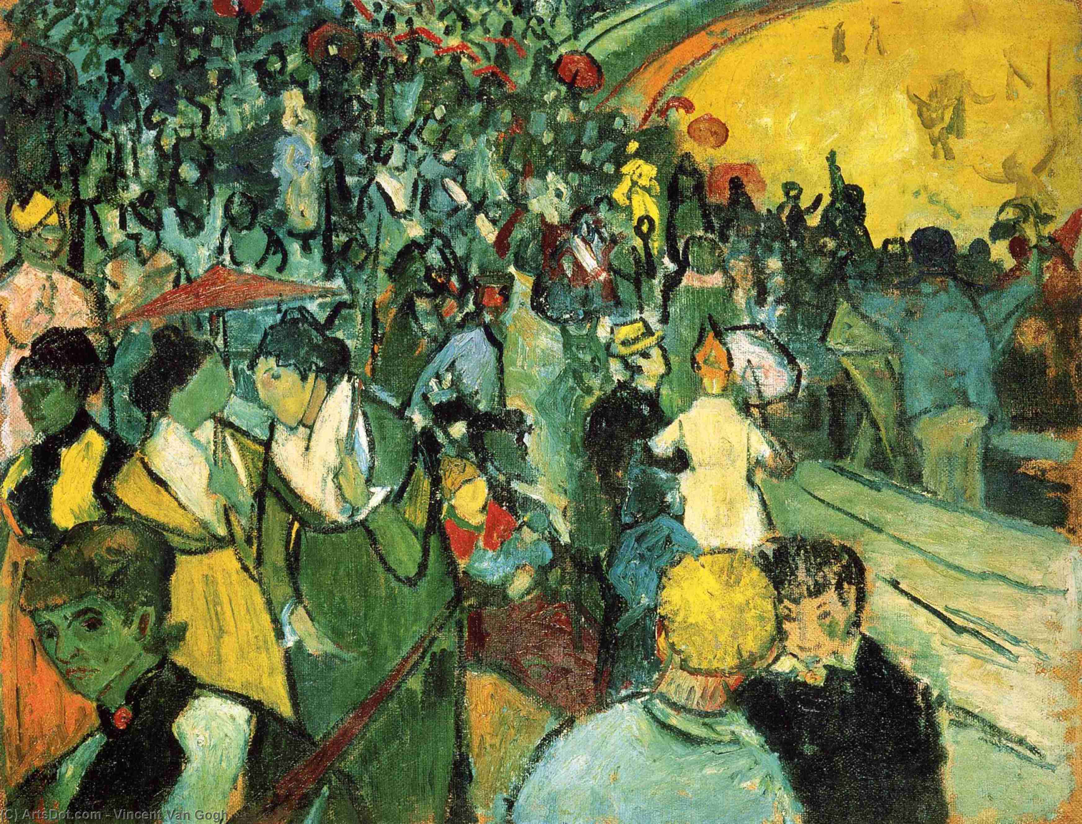 Wikioo.org - The Encyclopedia of Fine Arts - Painting, Artwork by Vincent Van Gogh - Spectators in the Arena at Arles