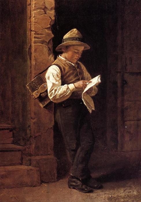 Wikioo.org - The Encyclopedia of Fine Arts - Painting, Artwork by Thomas Waterman Wood - Spelling it Out (also known as The Shoeshine Boy)