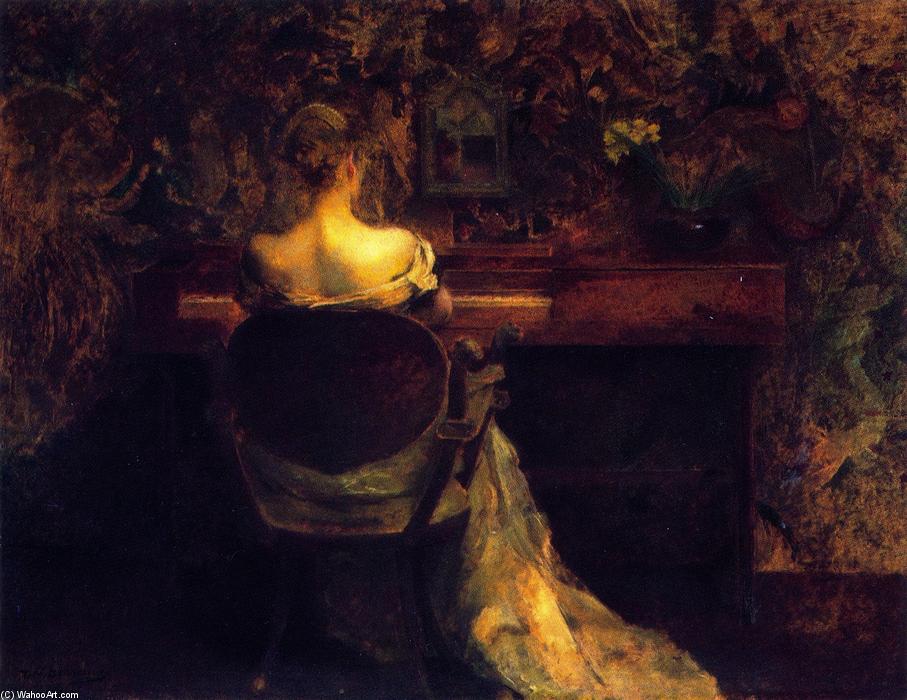 Wikioo.org – L'Encyclopédie des Beaux Arts - Peinture, Oeuvre de Thomas Wilmer Dewing - le spinet ( également connu sous le nom Lady et S [ pinet )