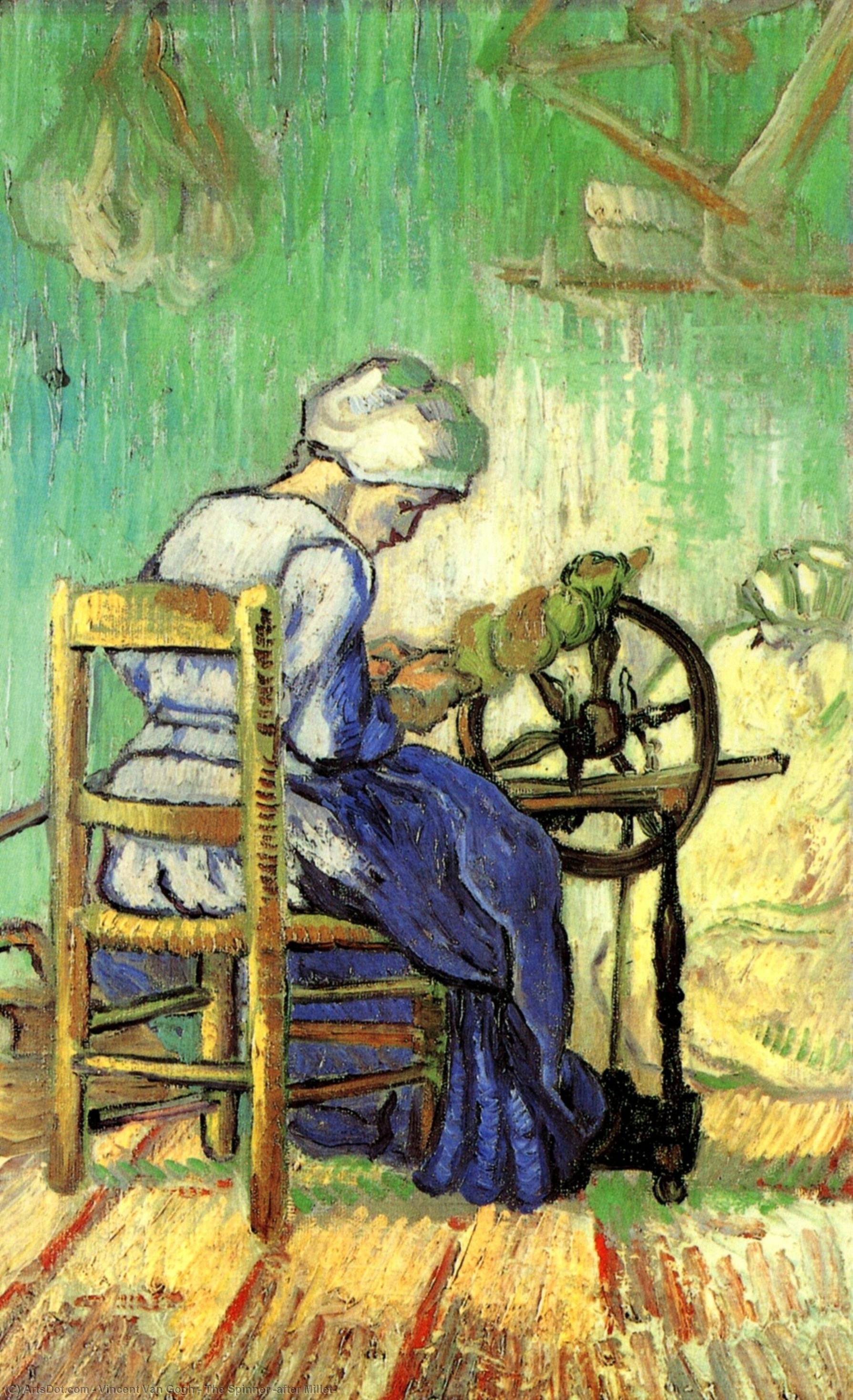Wikioo.org - The Encyclopedia of Fine Arts - Painting, Artwork by Vincent Van Gogh - The Spinner (after Millet)