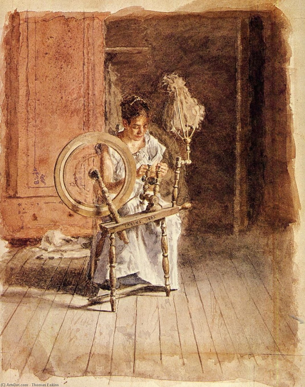 Wikioo.org - The Encyclopedia of Fine Arts - Painting, Artwork by Thomas Eakins - Spinning
