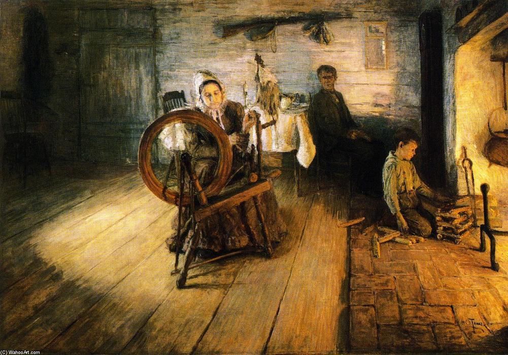 WikiOO.org - Encyclopedia of Fine Arts - Malba, Artwork Henry Ossawa Tanner - Spinning by Firelight - The Boyhood of George Washington Gray