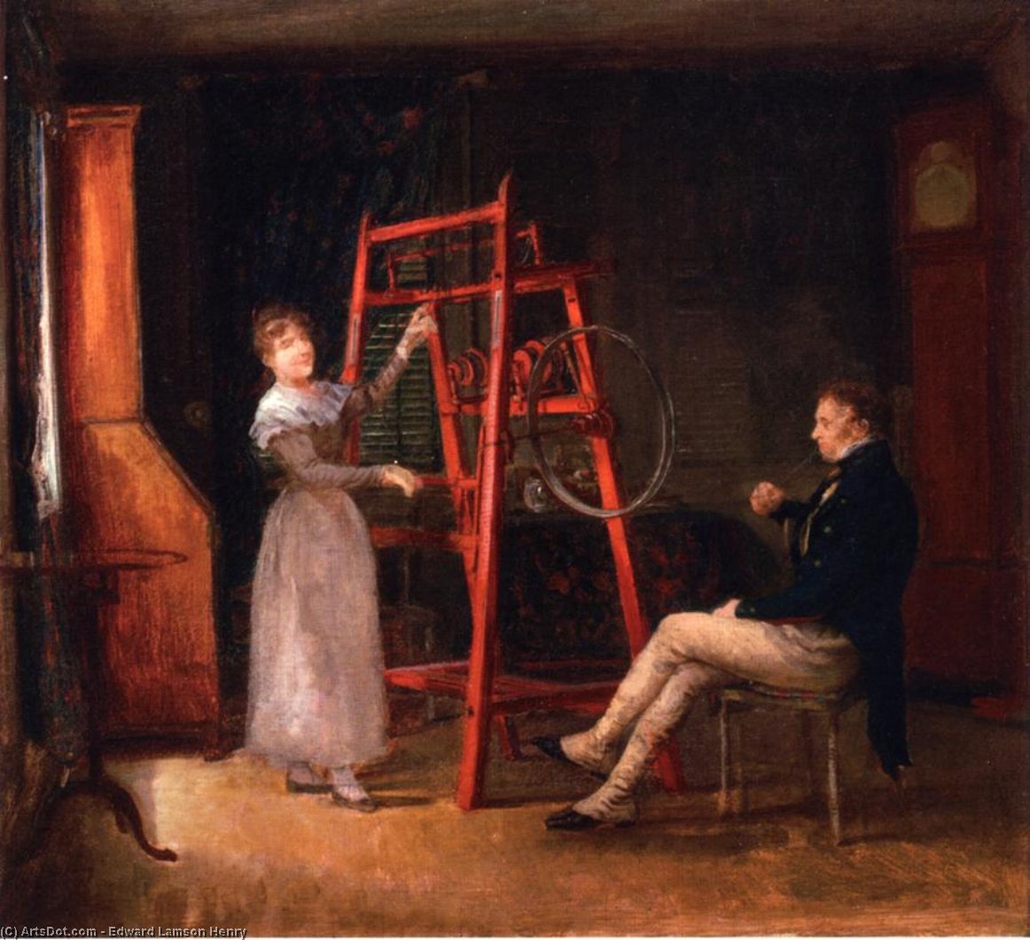 WikiOO.org - Enciclopédia das Belas Artes - Pintura, Arte por Edward Lamson Henry - Spinning Jenny