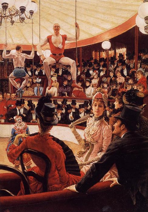 Wikioo.org – La Enciclopedia de las Bellas Artes - Pintura, Obras de arte de James Jacques Joseph Tissot - Las Señoras que se divierten (también conocido como El Circo Amateur)