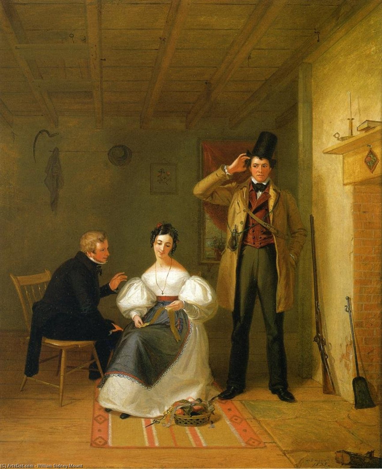 Wikioo.org - The Encyclopedia of Fine Arts - Painting, Artwork by William Sidney Mount - The Sportsman's Last Visit