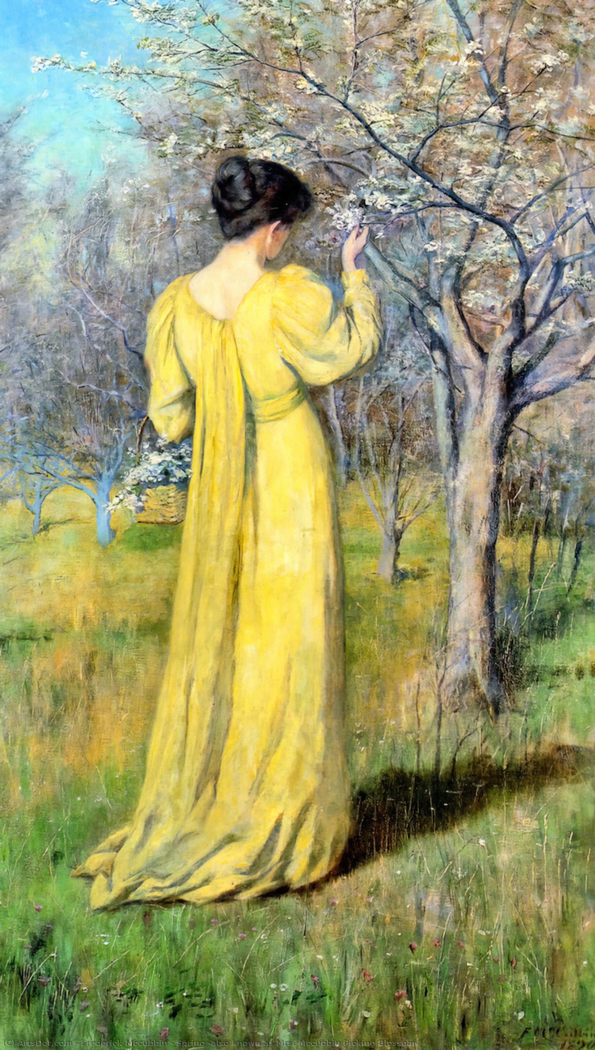 Wikioo.org - Die Enzyklopädie bildender Kunst - Malerei, Kunstwerk von Frederick Mccubbin - Frühjahr ( auch bekannt als mrs . mccubbin pflücken blüte )
