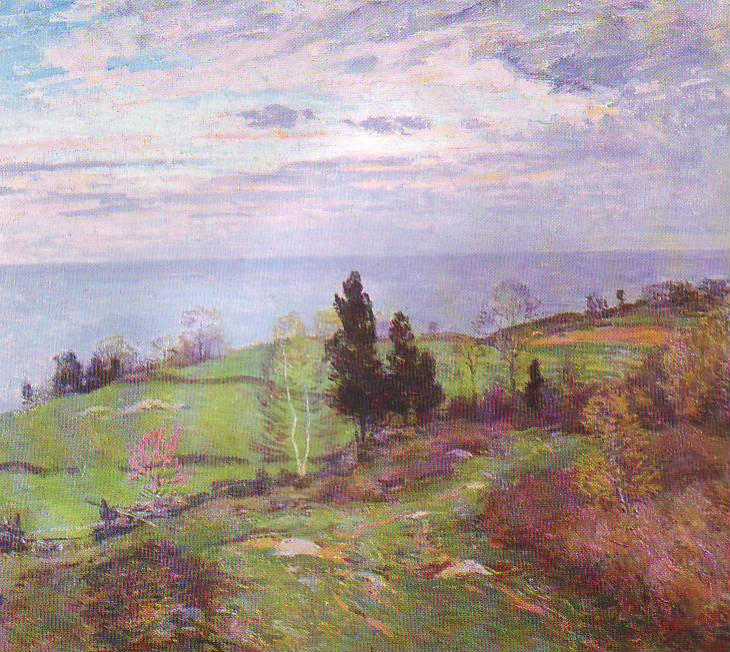 Wikioo.org – L'Enciclopedia delle Belle Arti - Pittura, Opere di Willard Leroy Metcalf - Primavera a Isola di Leete