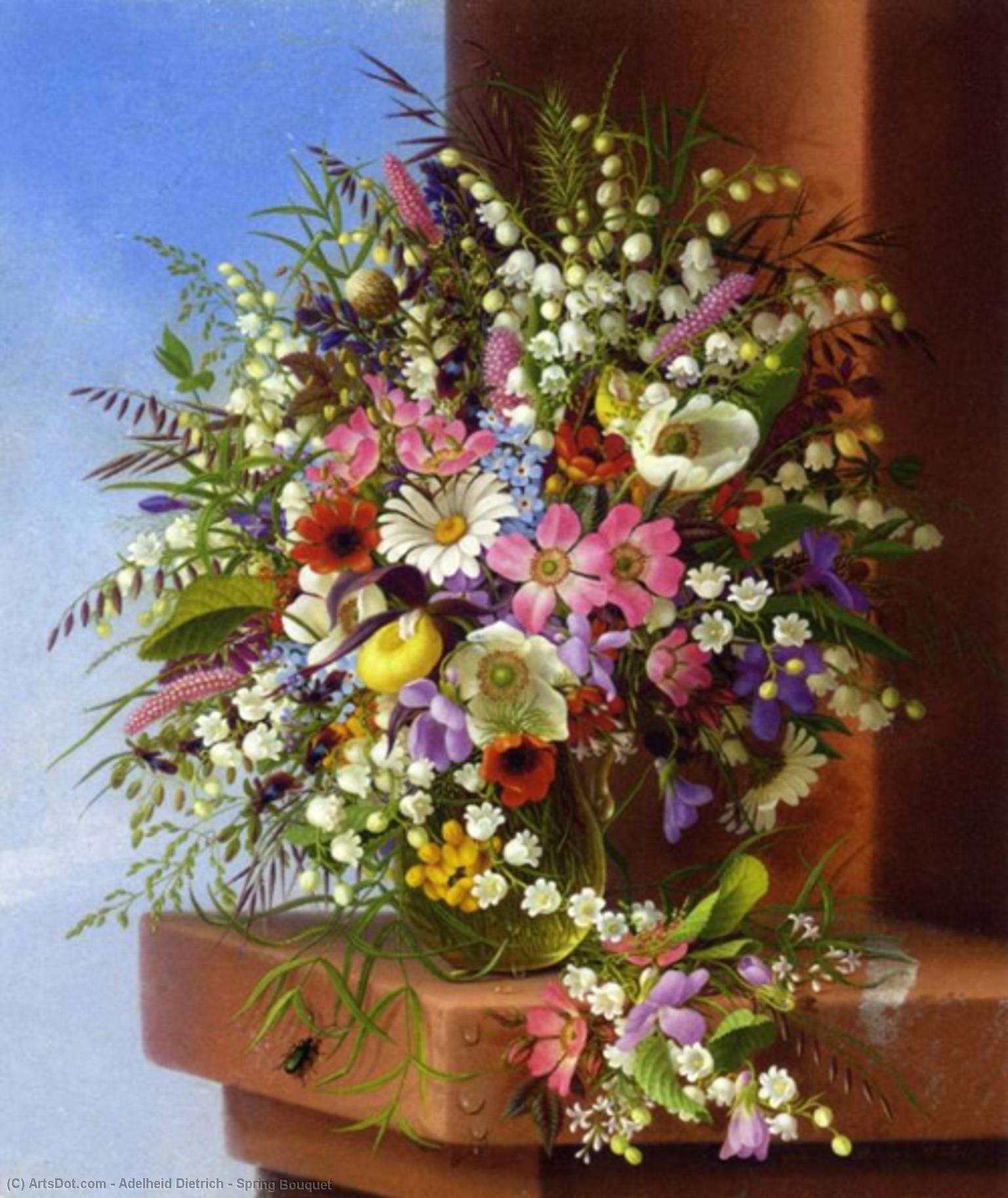 Wikioo.org – La Enciclopedia de las Bellas Artes - Pintura, Obras de arte de Adelheid Dietrich - resorte ramo de flores