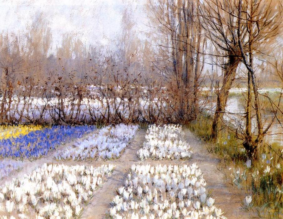 Wikioo.org - The Encyclopedia of Fine Arts - Painting, Artwork by George Hitchcock - Spring Crosuc Fields