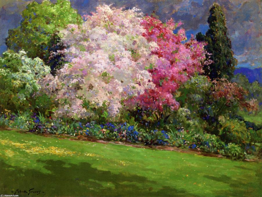 Wikioo.org - The Encyclopedia of Fine Arts - Painting, Artwork by Abbott Fuller Graves - Spring Garden, Kennebunkport