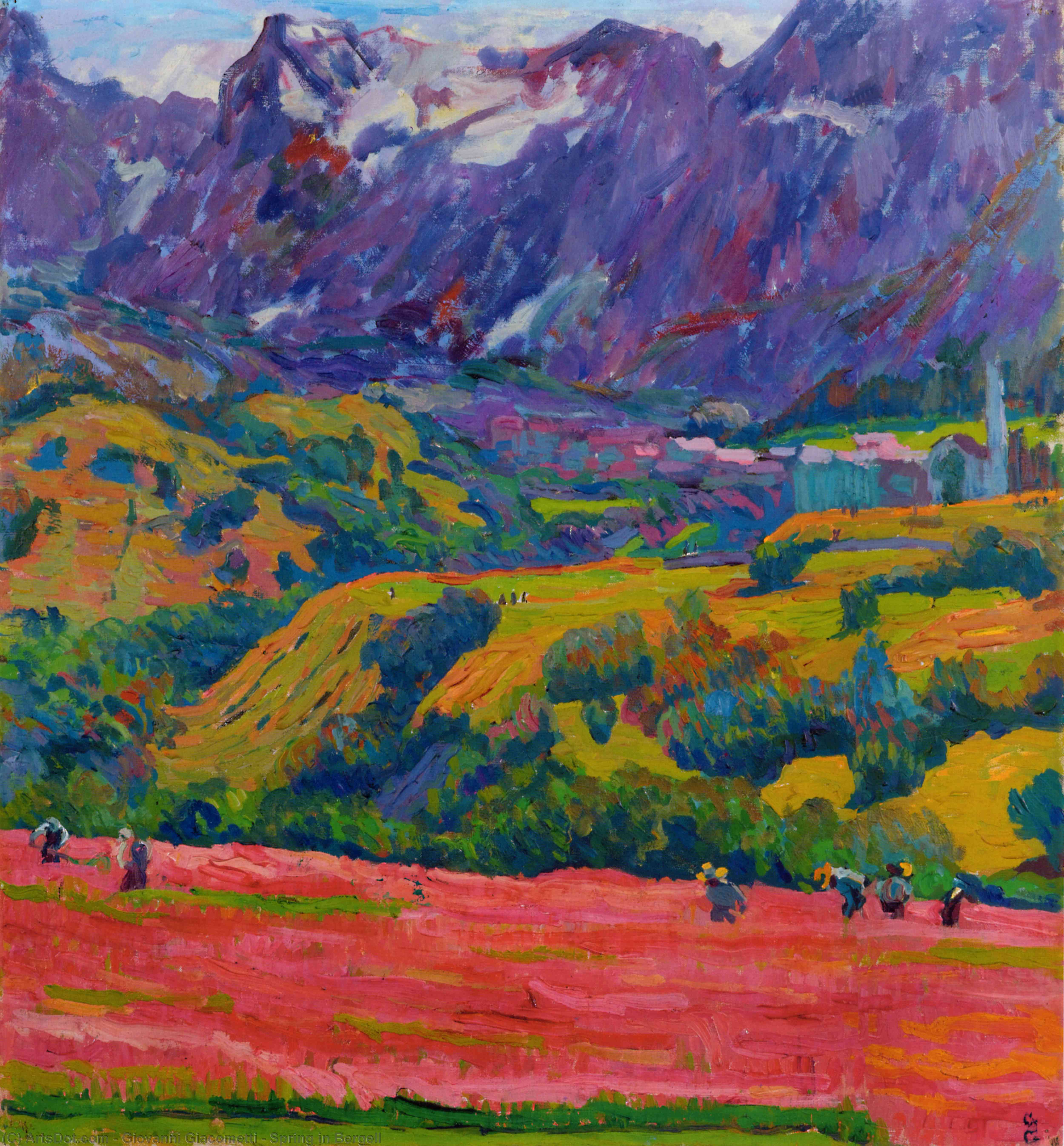 WikiOO.org - אנציקלופדיה לאמנויות יפות - ציור, יצירות אמנות Giovanni Giacometti - Spring in Bergell