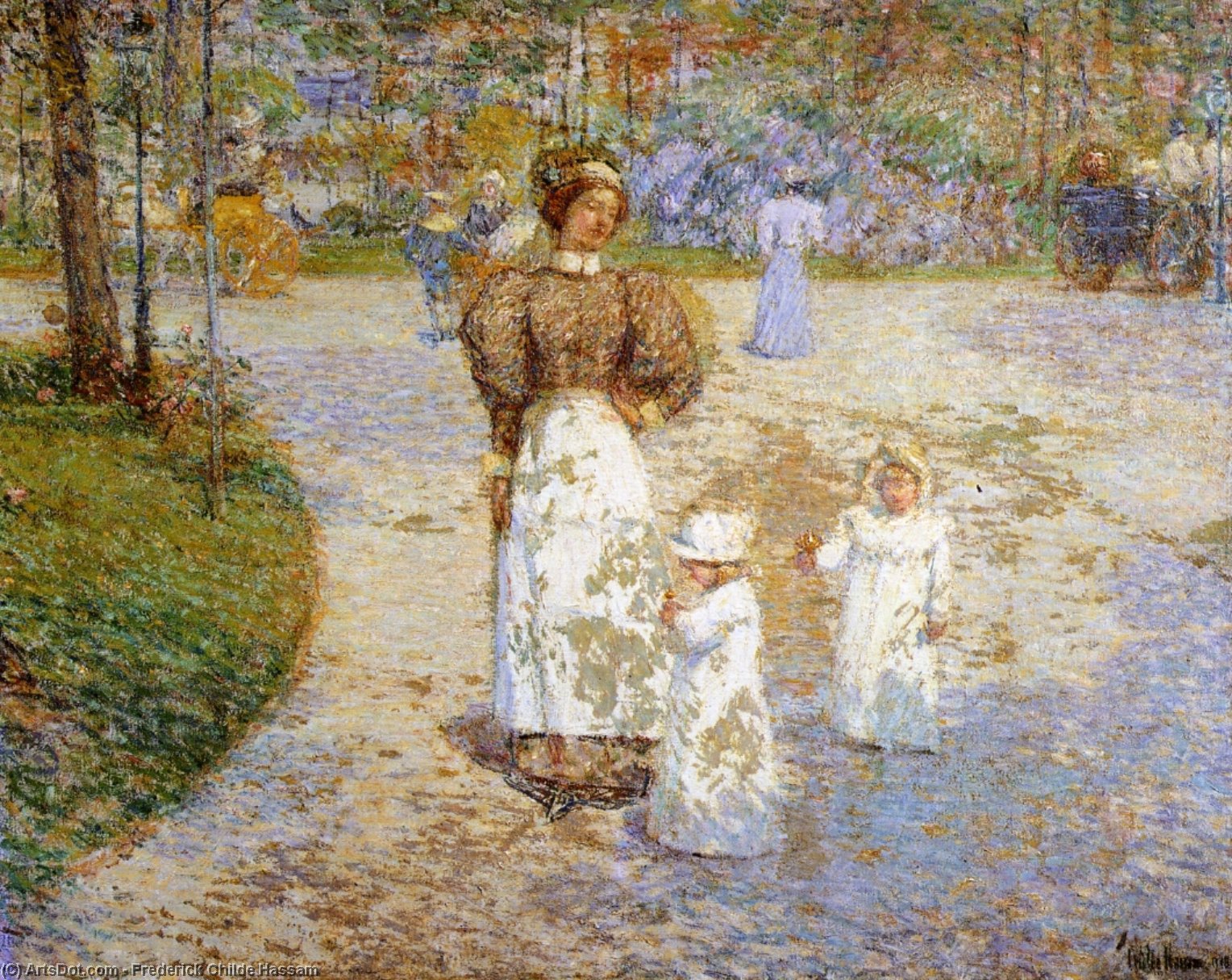 Wikioo.org - The Encyclopedia of Fine Arts - Painting, Artwork by Frederick Childe Hassam - Spring in Central Park (also known as Springtime)
