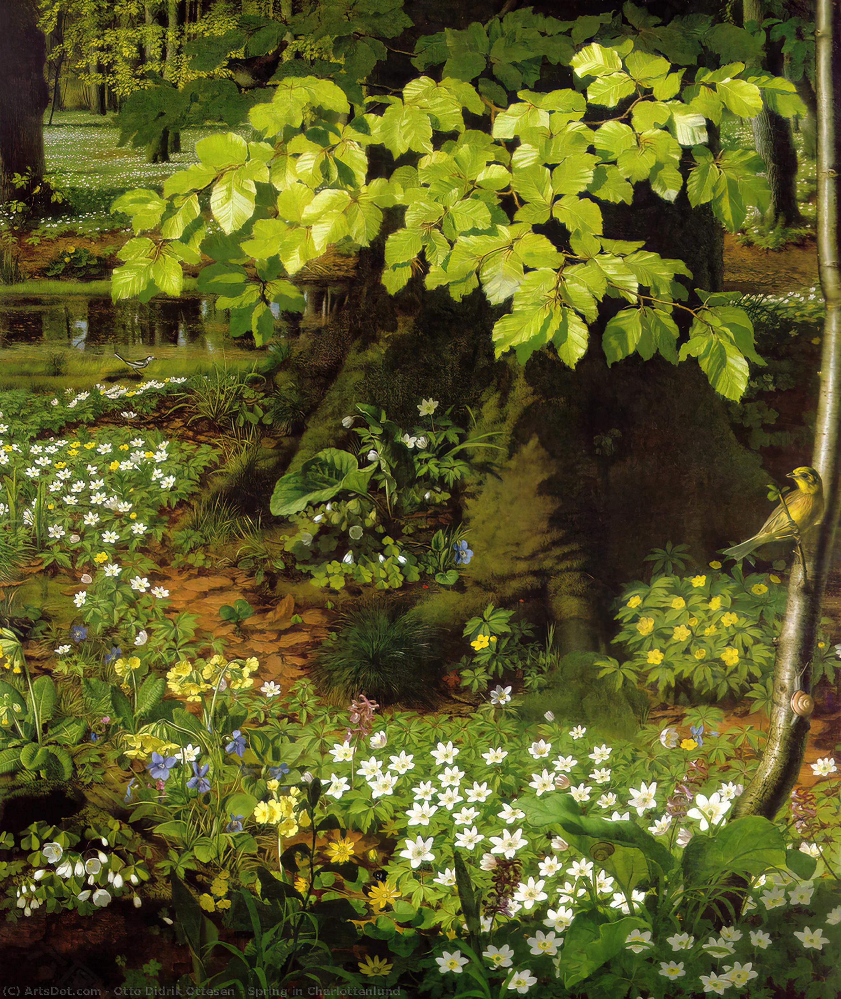 Wikioo.org - The Encyclopedia of Fine Arts - Painting, Artwork by Otto Didrik Ottesen - Spring in Charlottenlund