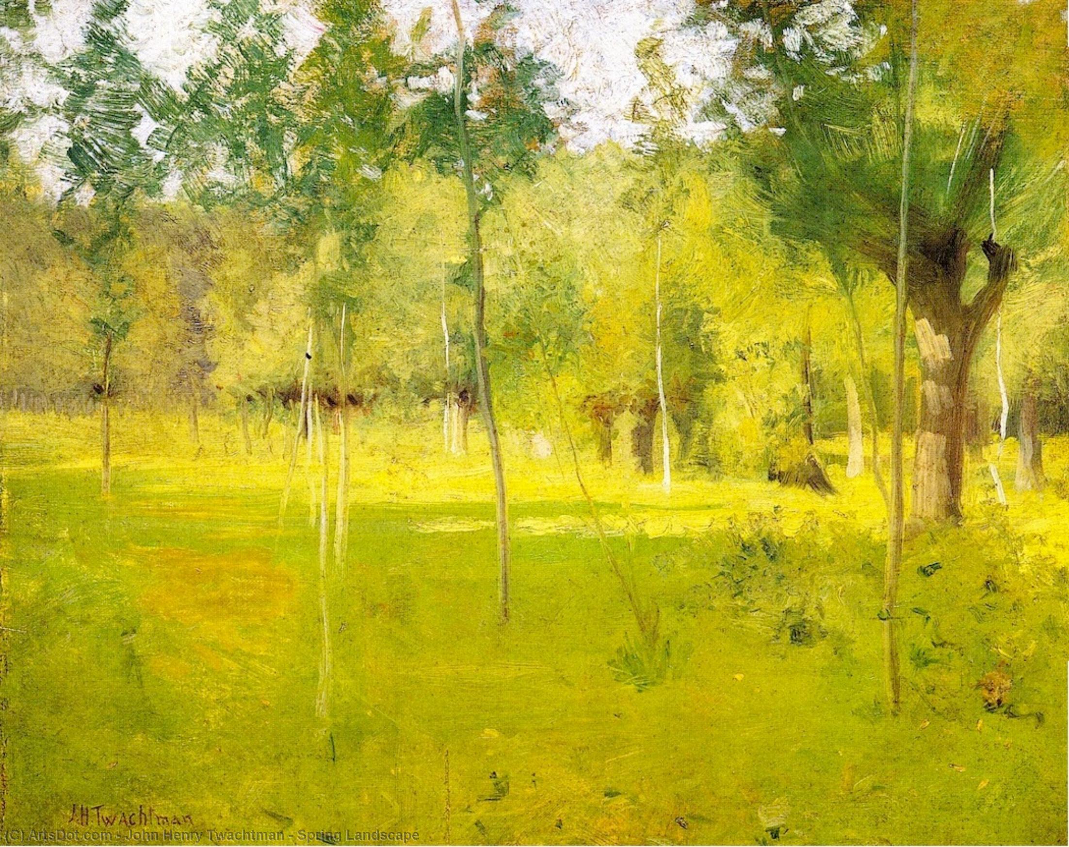 WikiOO.org - 백과 사전 - 회화, 삽화 John Henry Twachtman - Spring Landscape
