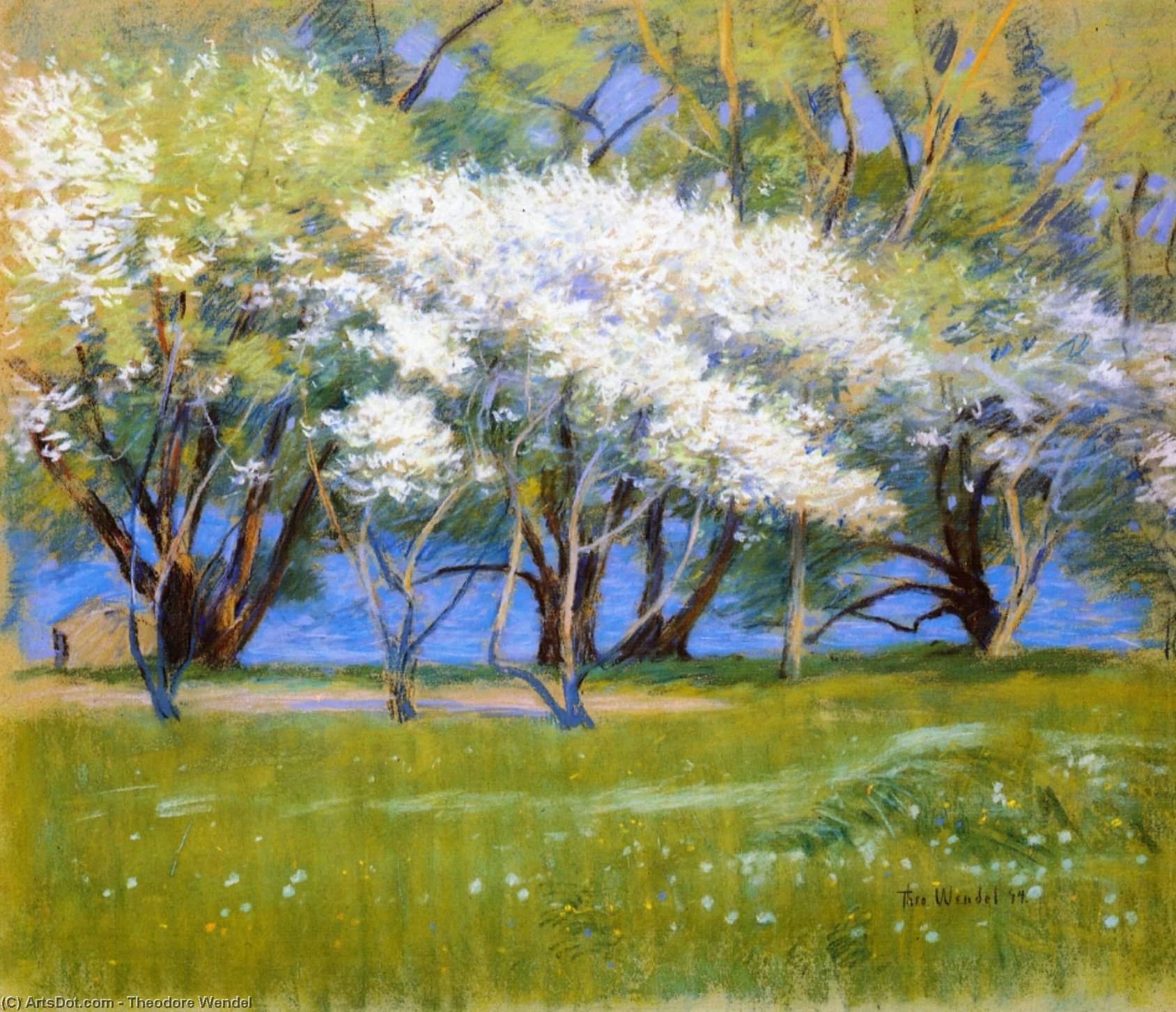 Wikioo.org - The Encyclopedia of Fine Arts - Painting, Artwork by Theodore Wendel - Spring Landscape