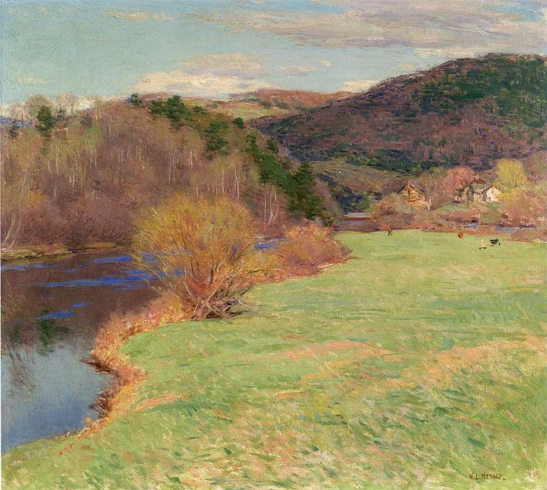 Wikioo.org - สารานุกรมวิจิตรศิลป์ - จิตรกรรม Willard Leroy Metcalf - Springtime along the River