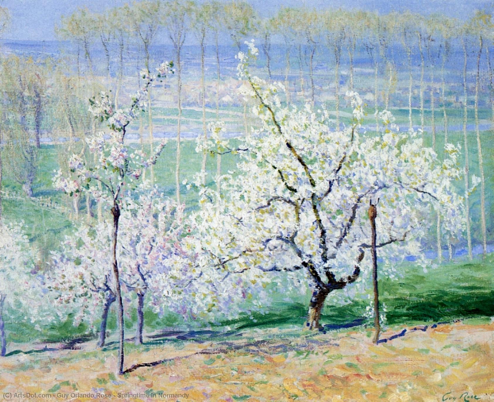 Wikioo.org - The Encyclopedia of Fine Arts - Painting, Artwork by Guy Orlando Rose - Springtime in Normandy