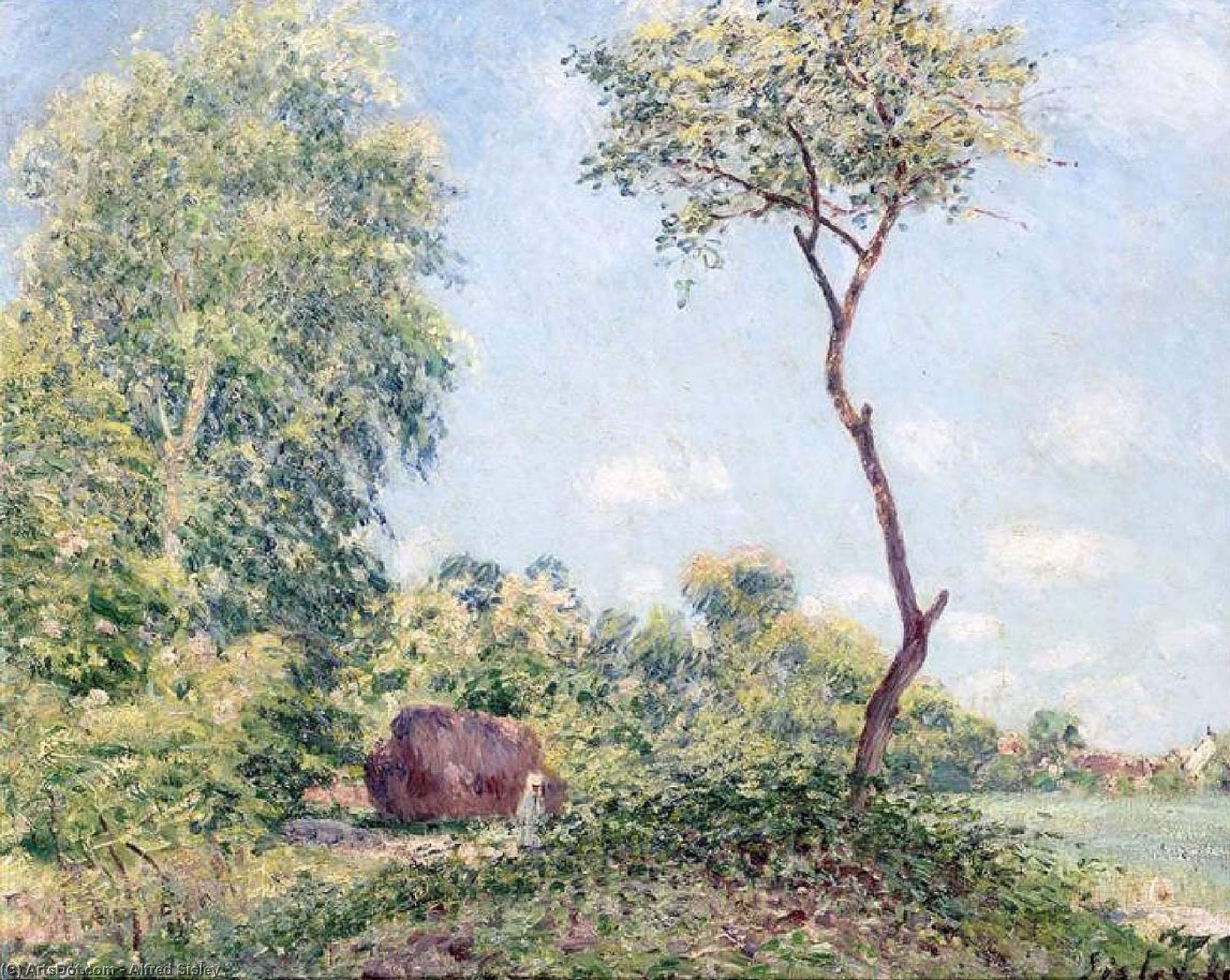 Wikioo.org - The Encyclopedia of Fine Arts - Painting, Artwork by Alfred Sisley - Spring with Acacias