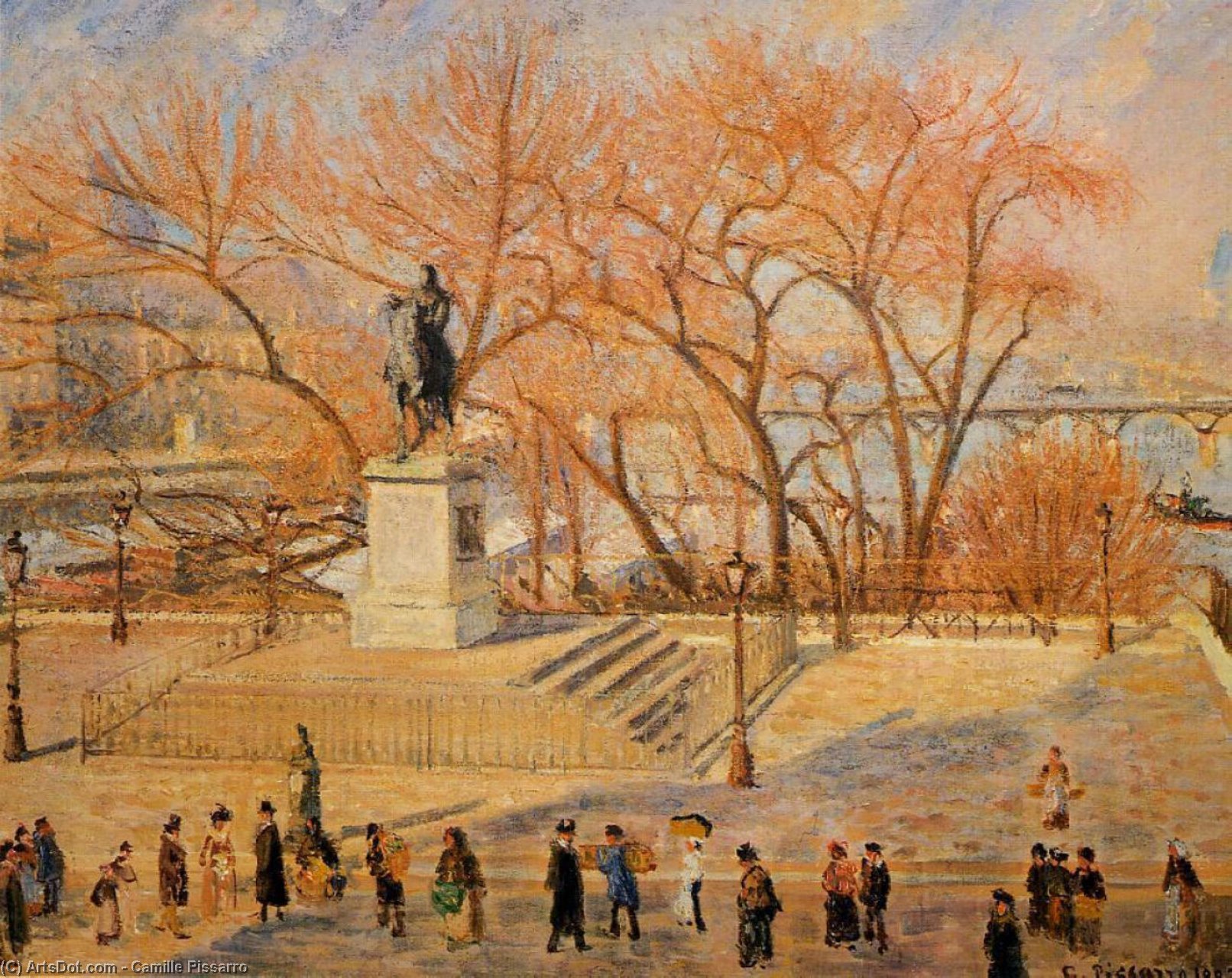 WikiOO.org - אנציקלופדיה לאמנויות יפות - ציור, יצירות אמנות Camille Pissarro - Square du Vert-Galant: Sunny Morning