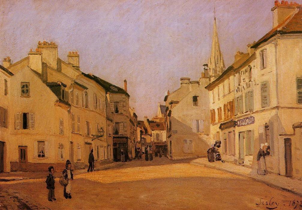 Wikioo.org - The Encyclopedia of Fine Arts - Painting, Artwork by Alfred Sisley - Square in Argenteuil (also known as Rue de la Chaussee)