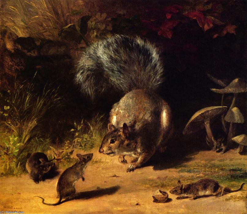 Wikioo.org – L'Encyclopédie des Beaux Arts - Peinture, Oeuvre de William Holbrook Beard - Squirrel et Souris (aussi connu comme faire connaissance)