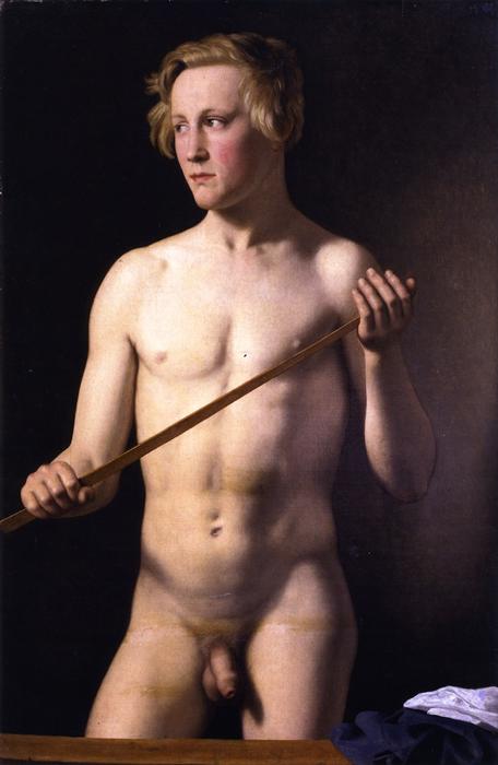 WikiOO.org - Encyclopedia of Fine Arts - Lukisan, Artwork Christoffer Wilhelm Eckersberg - Standing Male Model, Carl Frørup