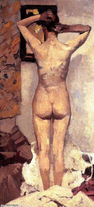 Wikioo.org – La Enciclopedia de las Bellas Artes - Pintura, Obras de arte de George Hendrik Breitner - de pie desnudo