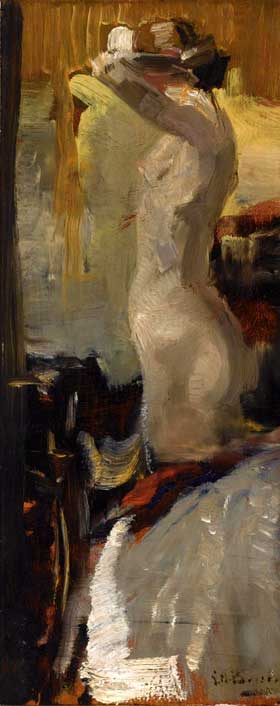 Wikioo.org - Bách khoa toàn thư về mỹ thuật - Vẽ tranh, Tác phẩm nghệ thuật George Hendrik Breitner - Standing nude