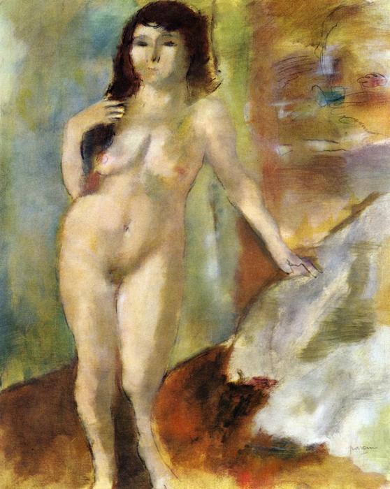 Wikioo.org - Bách khoa toàn thư về mỹ thuật - Vẽ tranh, Tác phẩm nghệ thuật Julius Mordecai Pincas - Standing Nude