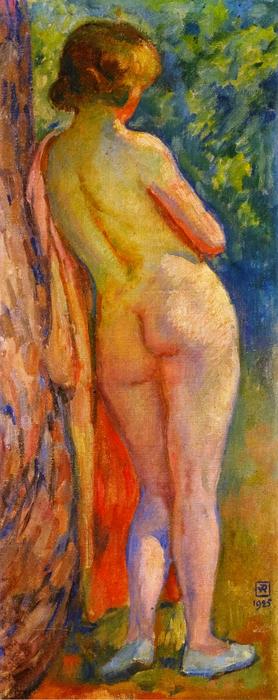 WikiOO.org - Енциклопедия за изящни изкуства - Живопис, Произведения на изкуството Theo Van Rysselberghe - Standing Nude from the Back