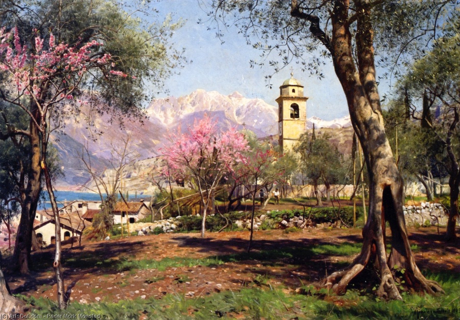 Wikioo.org - The Encyclopedia of Fine Arts - Painting, Artwork by Peder Mork Monsted - St. Andrea Church in Trouble