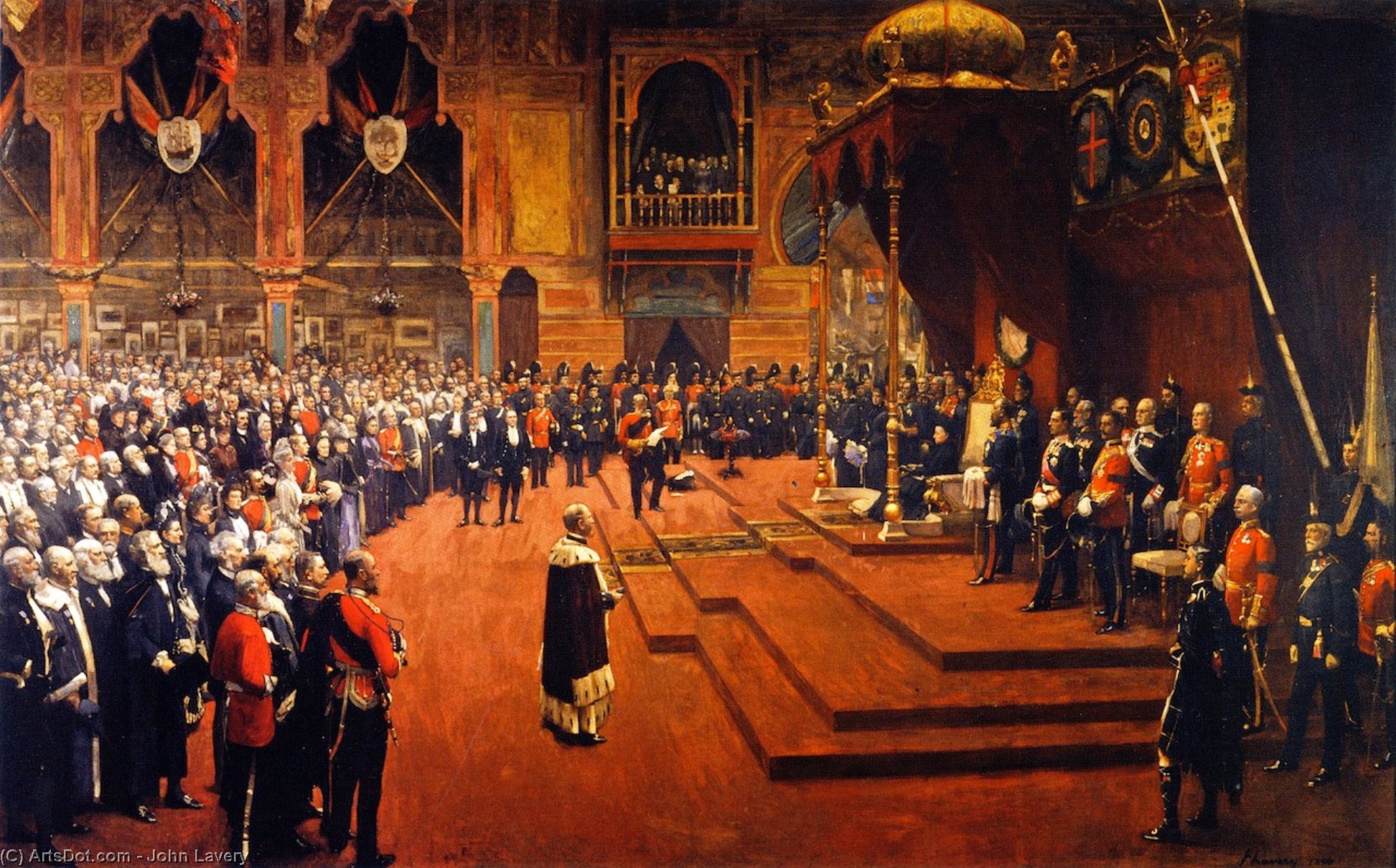 Wikioo.org - Bách khoa toàn thư về mỹ thuật - Vẽ tranh, Tác phẩm nghệ thuật John Lavery - State Visit of Her Majesty, Queen Victoria, to the Glasgow International Exhibition, 1888