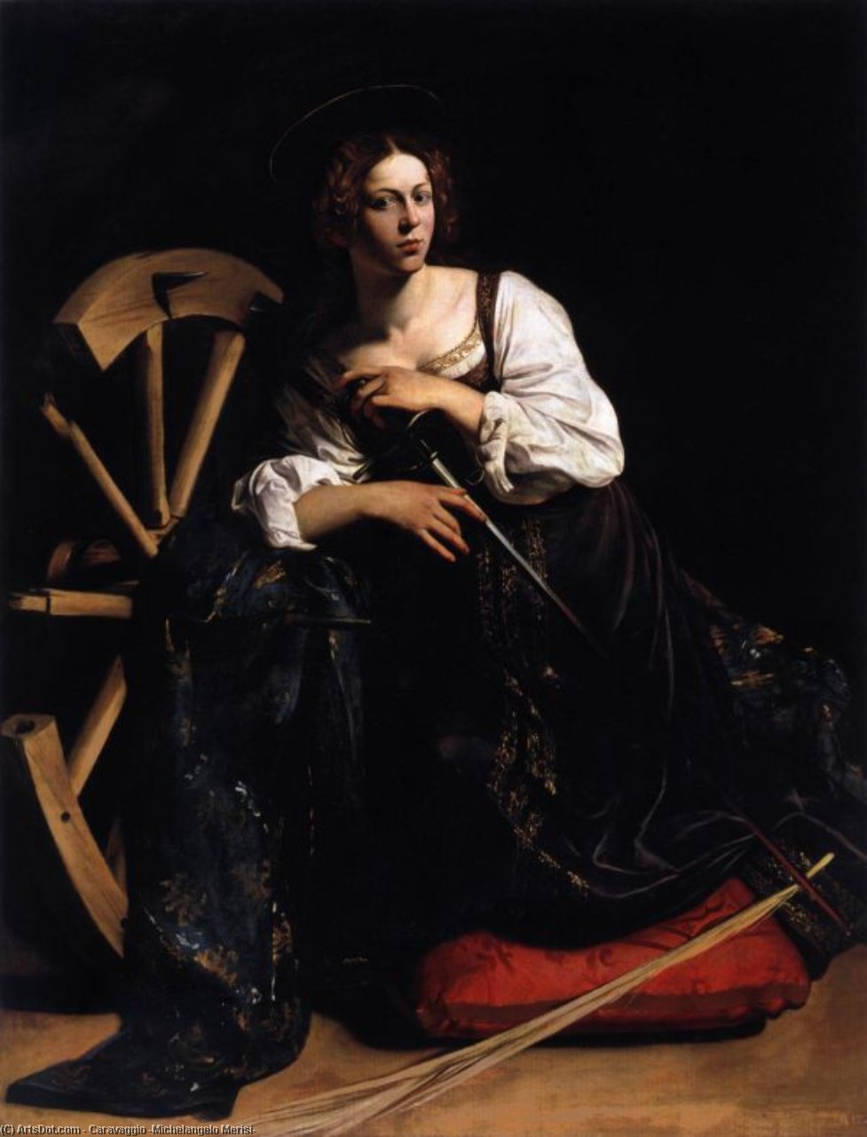 WikiOO.org - 百科事典 - 絵画、アートワーク Caravaggio (Michelangelo Merisi) - アレクサンドリアの聖カタリナ