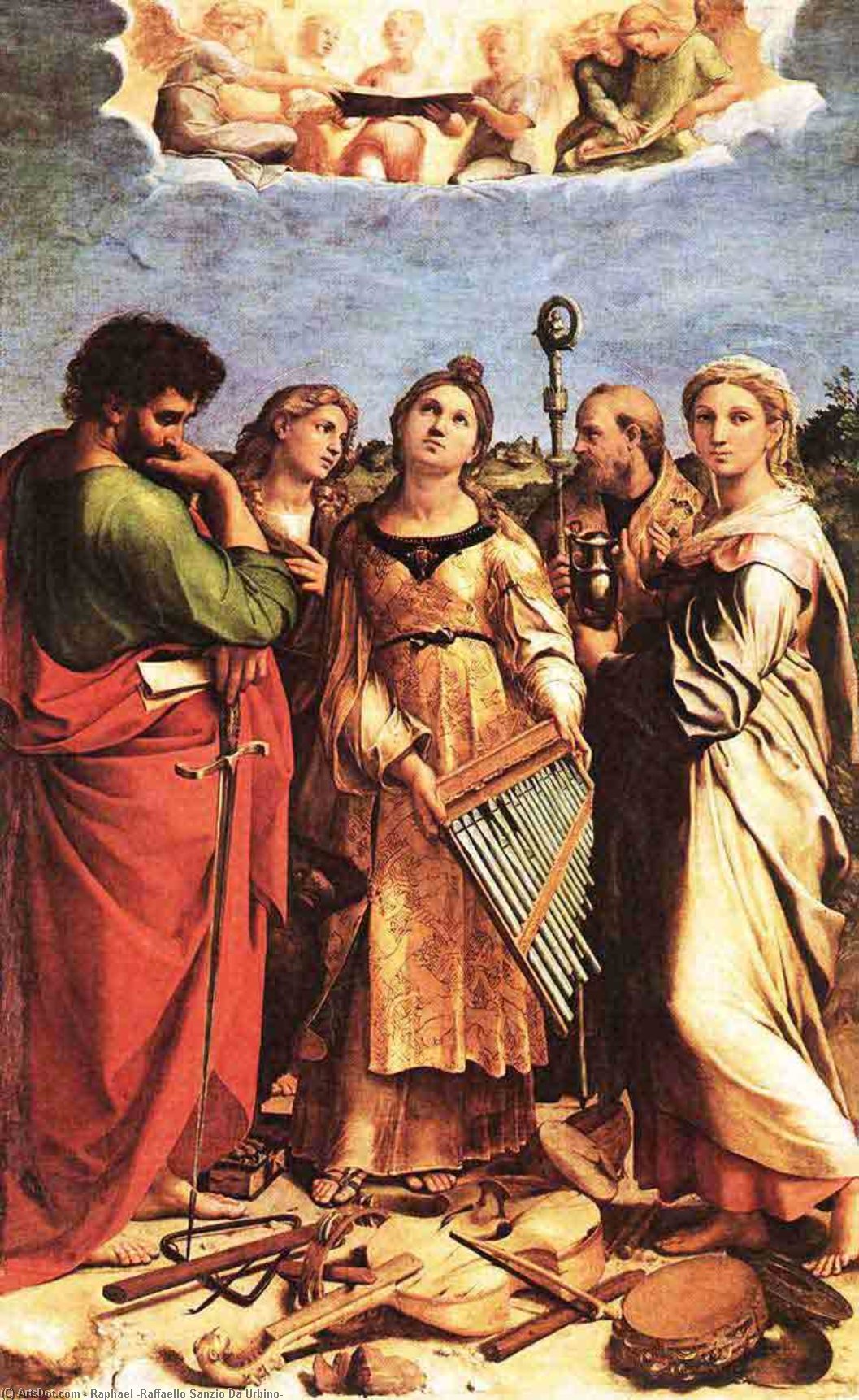 WikiOO.org - Encyclopedia of Fine Arts - Maleri, Artwork Raphael (Raffaello Sanzio Da Urbino) - St Cecilia