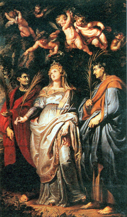 WikiOO.org - Enciclopédia das Belas Artes - Pintura, Arte por Peter Paul Rubens - St. Domitilla with St. Nereus and St. Achilleus