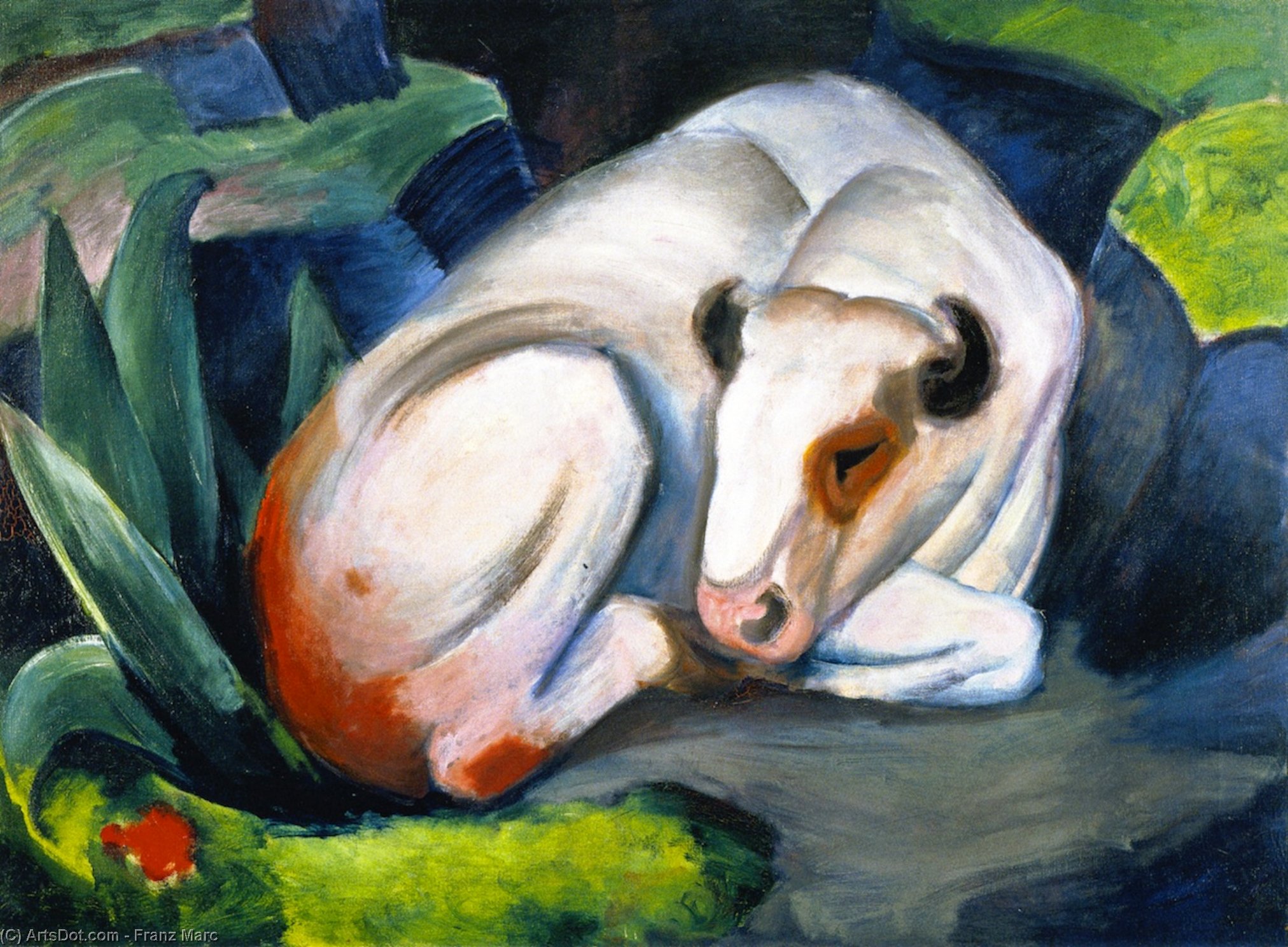 WikiOO.org – 美術百科全書 - 繪畫，作品 Franz Marc - 操舵 ( 也被称为 公牛 或 白 公牛 )