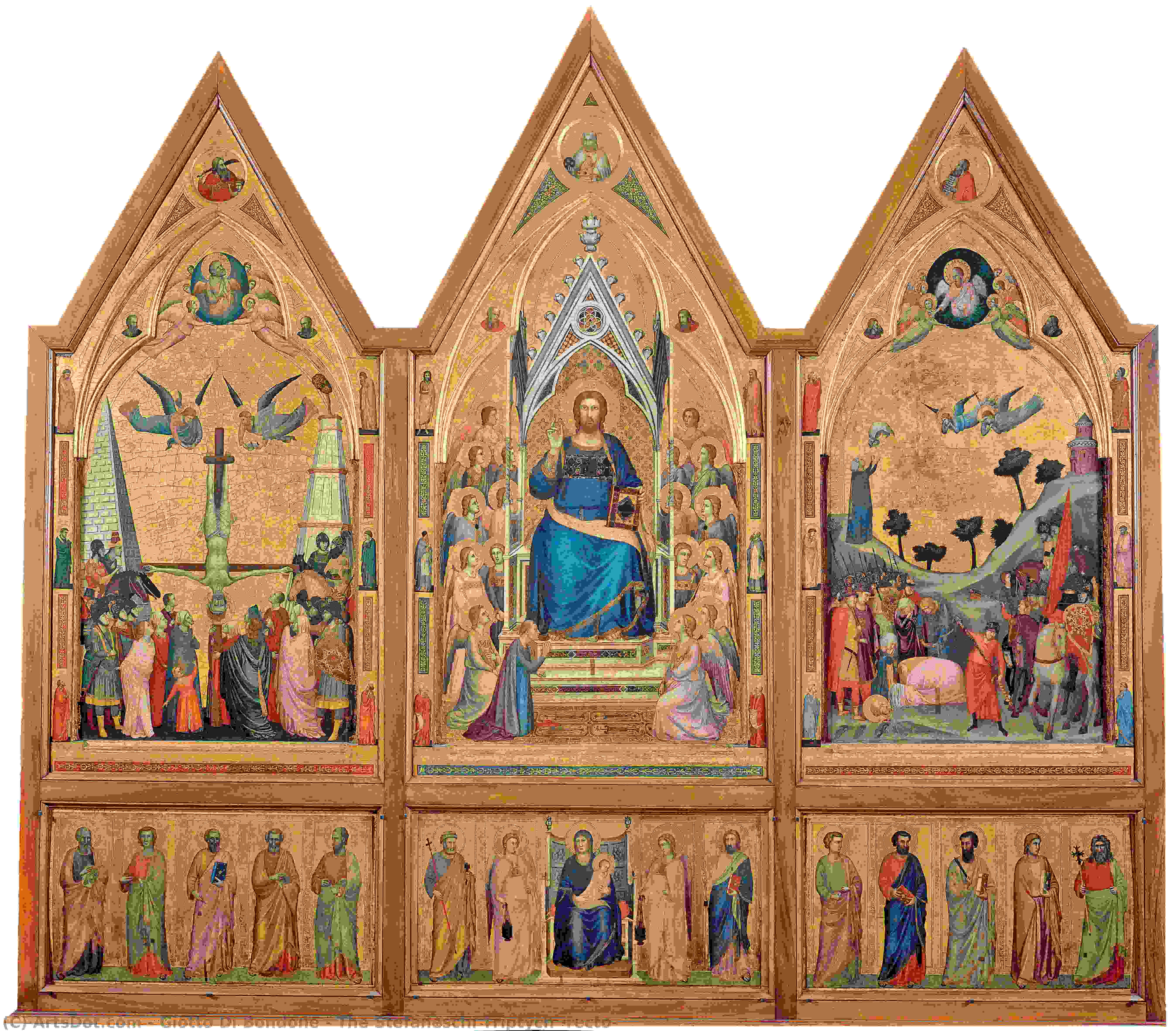 Wikioo.org - The Encyclopedia of Fine Arts - Painting, Artwork by Giotto Di Bondone - The Stefaneschi Triptych (recto)