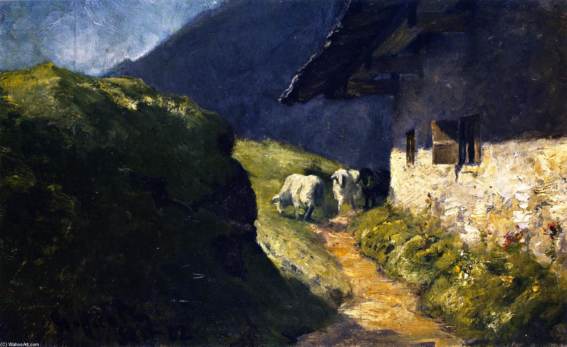WikiOO.org - Εγκυκλοπαίδεια Καλών Τεχνών - Ζωγραφική, έργα τέχνης Franz Marc - Steffelalm II with Sheep